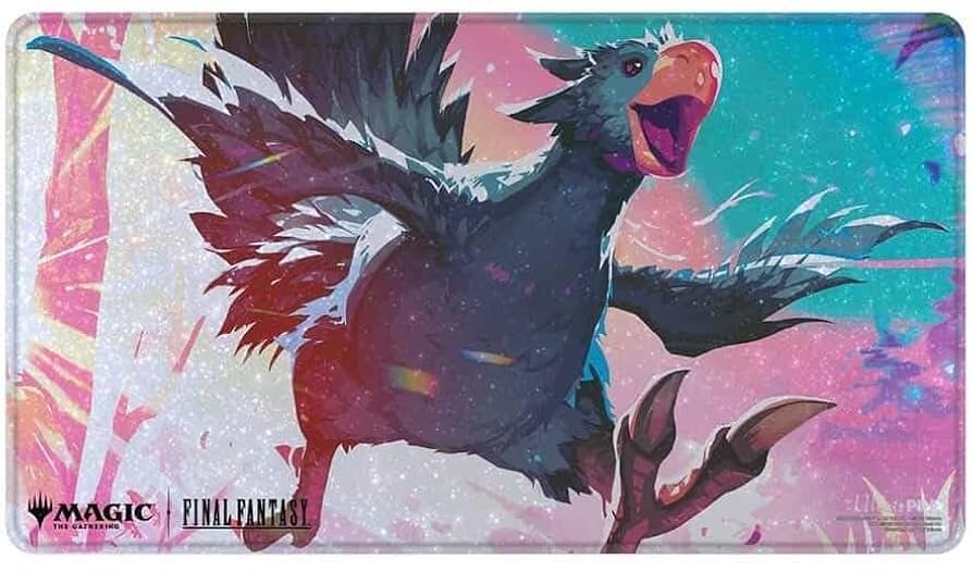FINAL FANTASY Holofoil Playmat for Magic: The Gathering - Traveling Chocobo (Black)